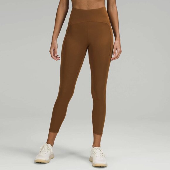 lululemon athletica Pants - Lululemon Power Thru High-Rise Tight 25" Leggings in Copper Brown, size 10